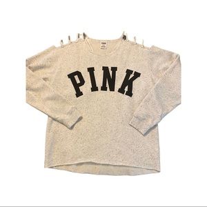 PINK shoulder cutout top